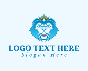 Veterinary - Blue Lion Crown logo design