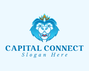 Blue Lion Crown logo design