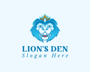 Blue Lion Crown logo design