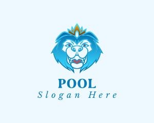 Hunting - Blue Lion Crown logo design