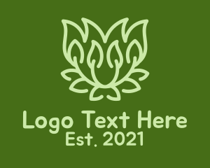 Symmetrical - Green Bush Garden logo design