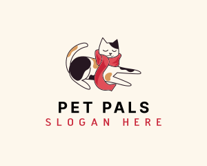 Pet Cat Scarf logo design