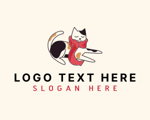 Kitten - Pet Cat Scarf logo design