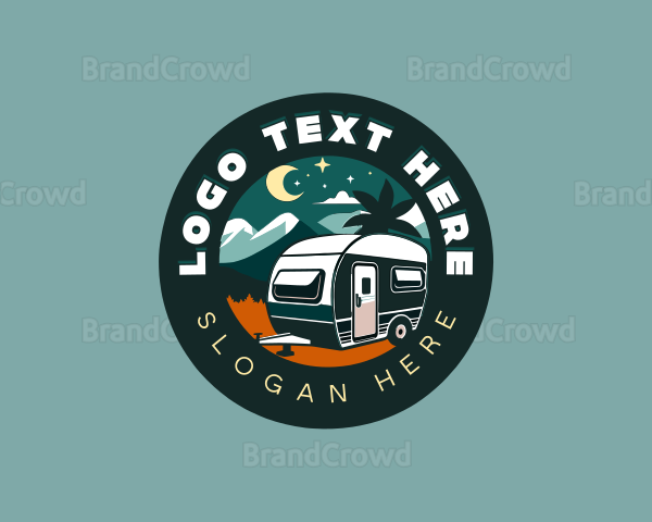 Camping Camper Van Travel Logo