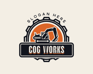 Industrial Cog Excavator logo design