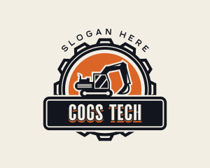 Industrial Cog Excavator logo design