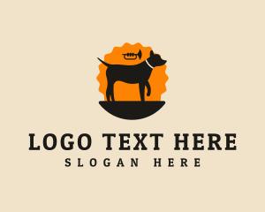 Badge - Trumpet Dog Canine logo design