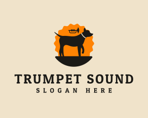 Trumpet - Trumpet Dog Canine logo design