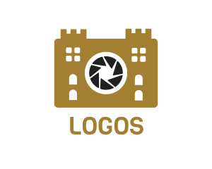 Kingdom - Castle Camera Lens logo design