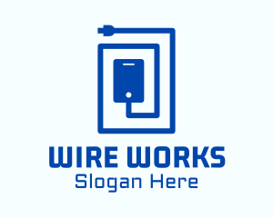Wire - Mobile Phone Electrical Wire logo design