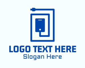 Tablet - Mobile Phone Electrical Wire logo design