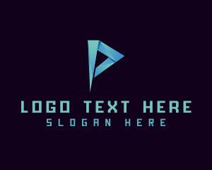 Letter P - Digital Technology Software logo design