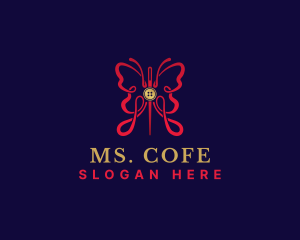 Butterfly Sewing Tailor logo design