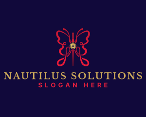 Butterfly Sewing Tailor logo design