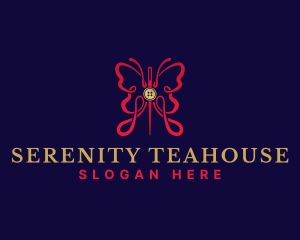 Butterfly Sewing Tailor logo design