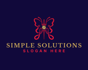 Butterfly Sewing Tailor logo design