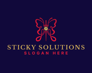 Butterfly Sewing Tailor logo design