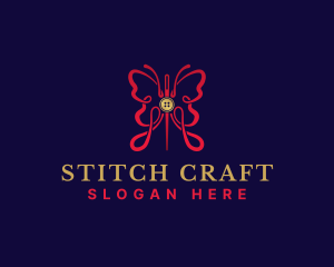 Sew - Butterfly Sewing Tailor logo design