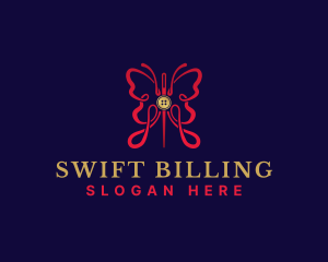 Butterfly Sewing Tailor logo design