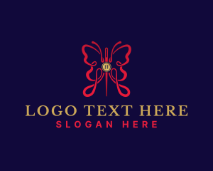 Thread - Butterfly Sewing Tailor logo design