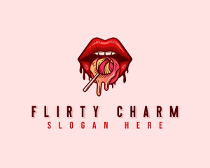 Flirt - Seductive Lips Erotic logo design