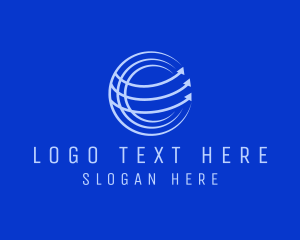 Logistics - Minimalist Globe Arrow logo design