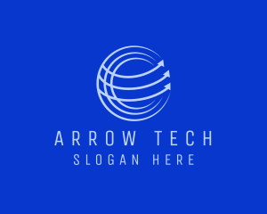 Minimalist Globe Arrow logo design