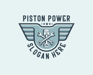 Piston - Piston Wrench Mechanic logo design