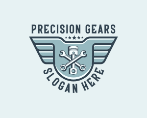 Mechanical - Piston Wrench Mechanic logo design