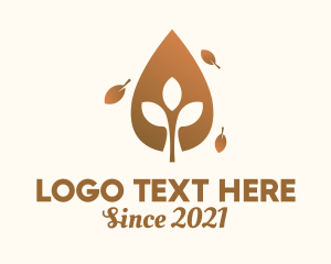 Farming - Organic Autumn Leaf logo design