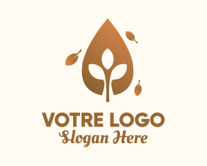 Organic Autumn Leaf  Logo