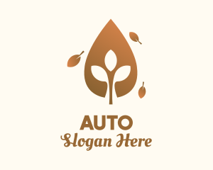 Organic Autumn Leaf  Logo