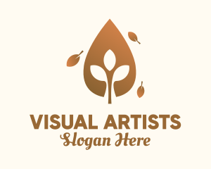 Organic Autumn Leaf  Logo