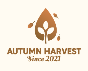 Organic Autumn Leaf  logo design