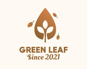 Organic Autumn Leaf  logo design