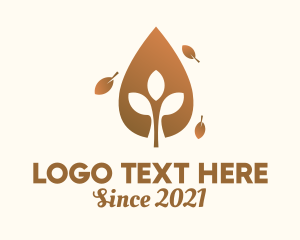 Dried - Organic Autumn Leaf logo design