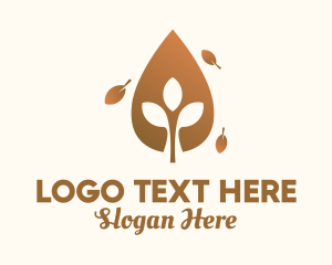 Organic Autumn Leaf  Logo