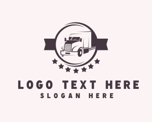 Delivery - Trailer Truck Badge logo design