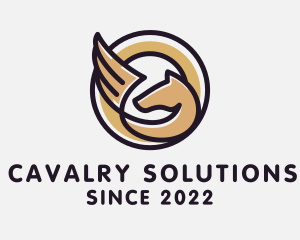 Cavalry - Winged Horse Equestrian logo design