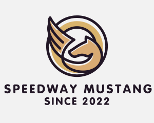 Mustang - Winged Horse Equestrian logo design