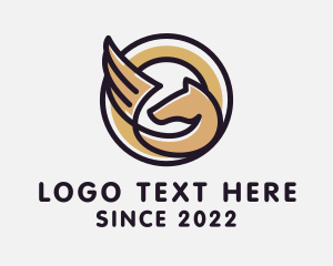 Mustang - Winged Horse Equestrian logo design