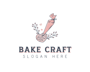 Cookie Piping Bag Baker logo design