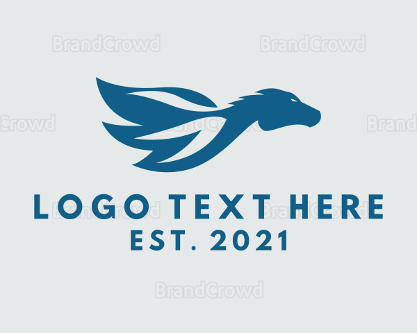 Blue Mythical Pegasus Logo