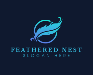 Plumage - Quill Feather Journalist logo design