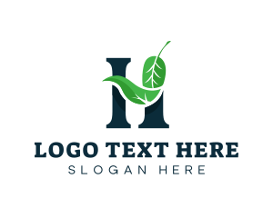 Leaf Letter H Farming Logo
