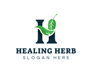 Leaf Letter H Farming logo design