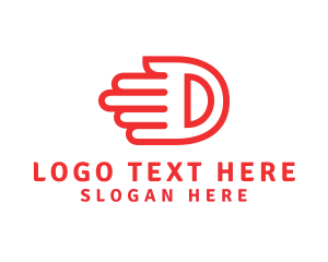 Hand - Logistics Hand Letter D logo design
