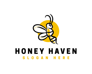 Beehive - Flying Bee Wasp logo design