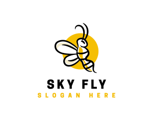 Flying Bee Wasp  logo design