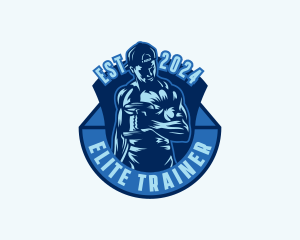 Bodybuilder Trainer Coach Guy logo design